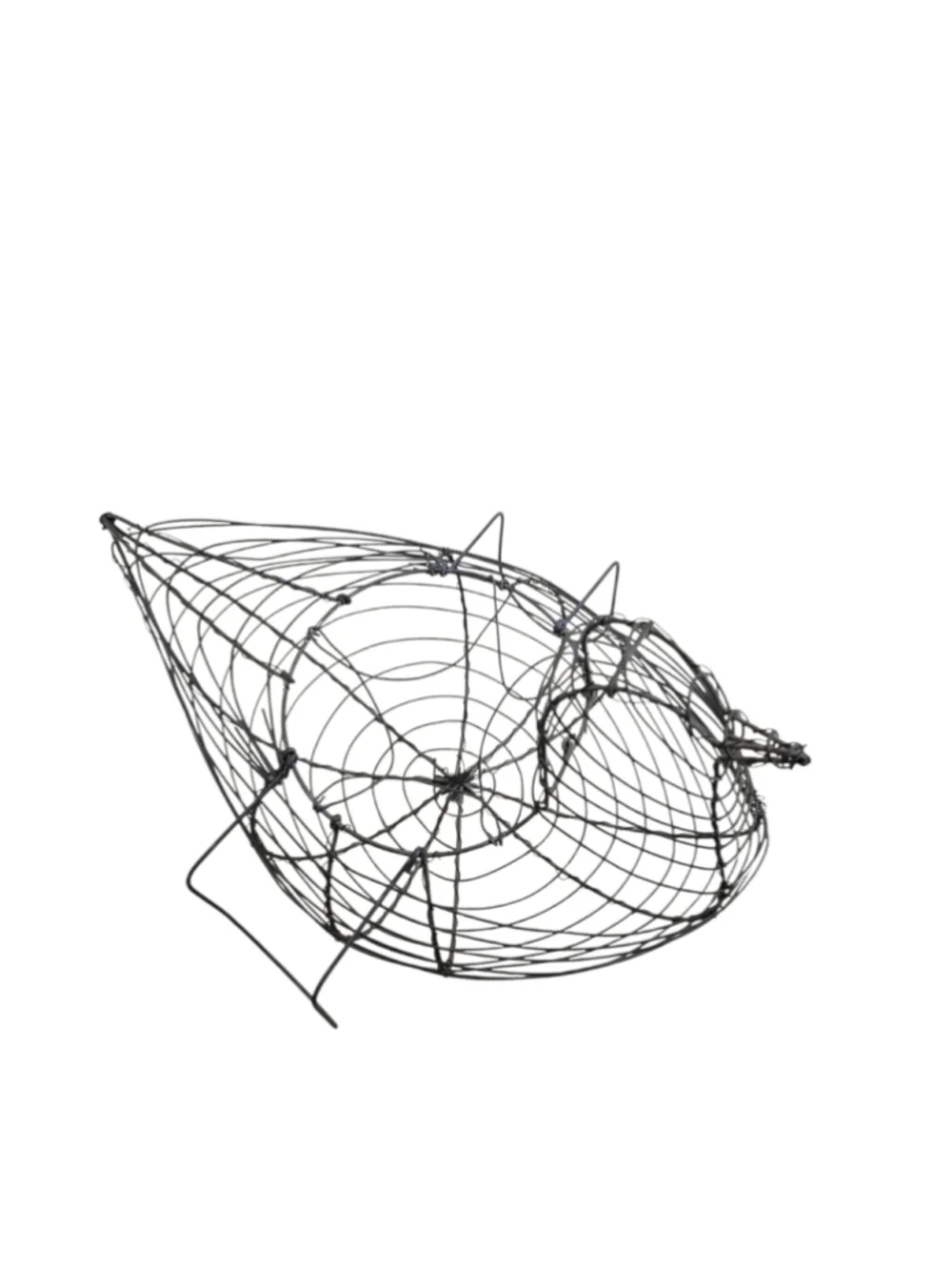 Vintage Wire Chicken Egg Basket Primitive Farmhouse Hen Gathering Basket